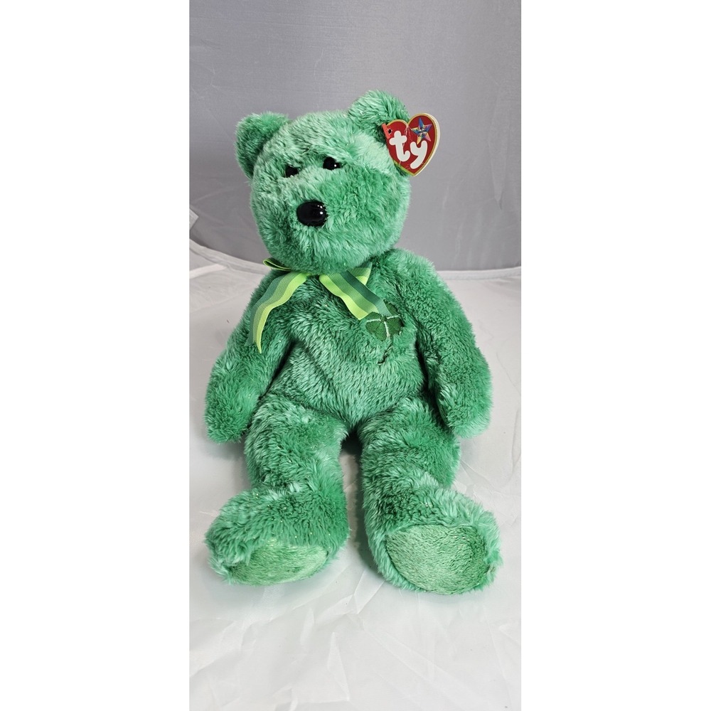 Ty Beanie Buddies Dublin 2003 St. Patrick's Lucky Bear Plush Stuffed Animal